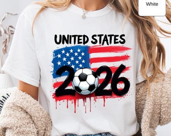 Maglietta da tifoso dei Mondiali di calcio 2026, maglia della nazionale di calcio degli Stati Uniti, regalo per il viaggio negli Stati Uniti, Canada e Messico.
