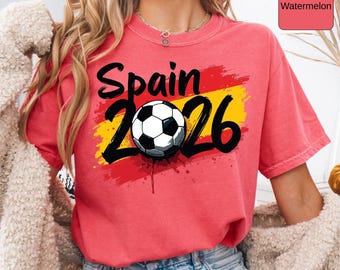 Maglietta Spagna Mondiali 2026, t-shirt unisex per tifosi di calcio, regalo per viaggio negli Stati Uniti, Canada e Messico