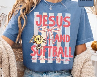 Koszulka Christian Softball Mama, koszulka z napisem Jesus Game Day Faith