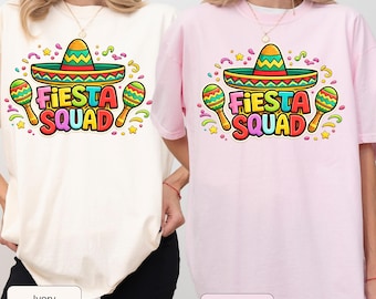 Maglietta Fiesta Squad, camicia d'onore messicana, camicia con cappello sombrero, maglietta Cinco De Mayo