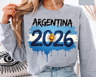 Felpa da tifoso dei Mondiali di calcio 2026, maglia dell'Argentina, regalo per il viaggio negli Stati Uniti, Canada e Messico.