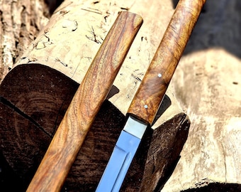 Handgjort Shirasaya Katana-dekorsvärd, högkvalitativt rostfritt stål, skida i askträ, cosplay-rekvisita