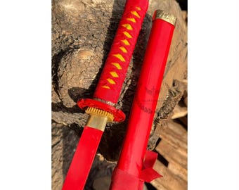 Handgjord röd drake Katana med skida - Samurajsvärd, Cosplay-rekvisita, Katana-konstdekor, Katana-present för män