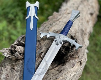 Kung Arthur Excalibur Fantasy Sword, Högkolstål, Riddarsvärd Display, Cosplay Rekvisita, Renässansmässkonst, Present till honom, Present till pappa