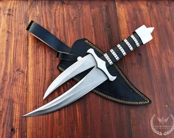 Tarkov Cultist Knife Replica | Handmade Stainless Steel Gaming Prop (Leather Sheath)