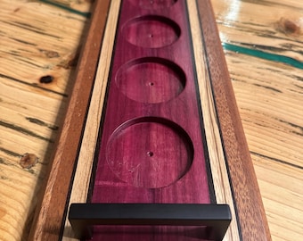 Handmade Hardwood Bourbon Flight Board | Tasting Tray