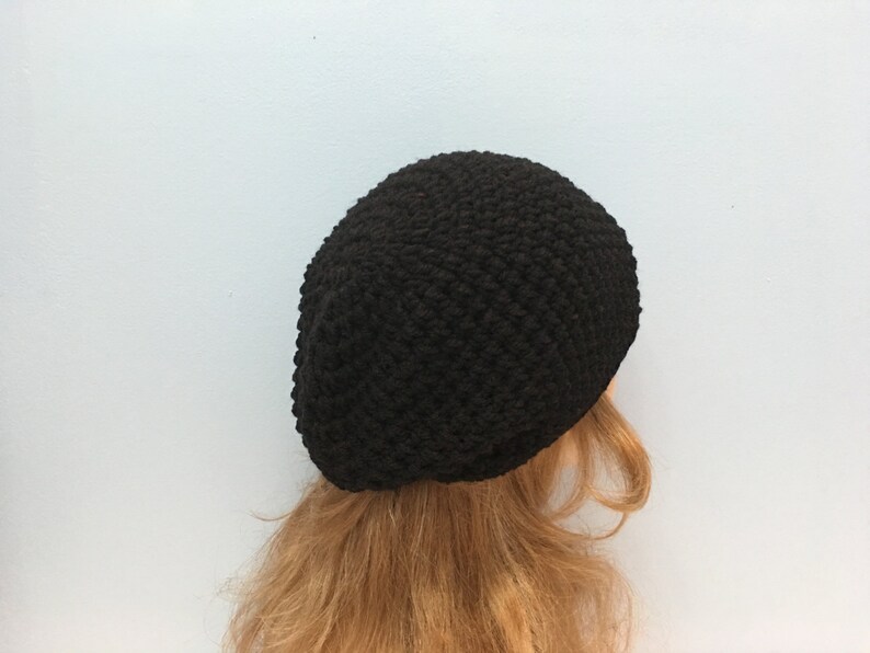 BLACK Crochet Beanie Unisex Hat