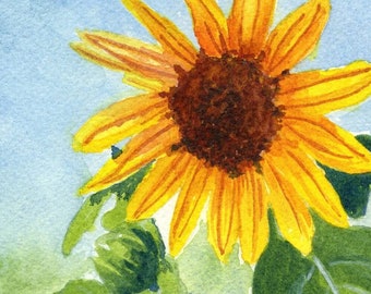 Sunflower Art Print: Watercolor Painting for Home Wall Decor