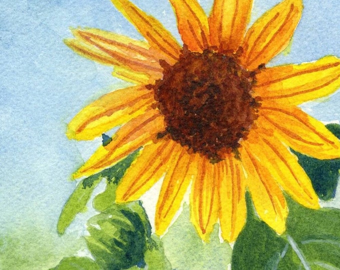 Sunflower Art Print: Watercolor Painting for Home Wall Decor