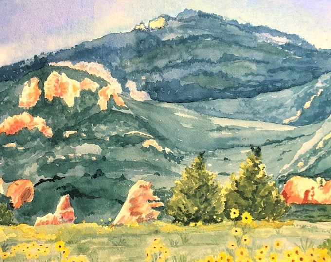 Colorado Sunflower Watercolor Print: Mountain Meadow Flower Wall Art