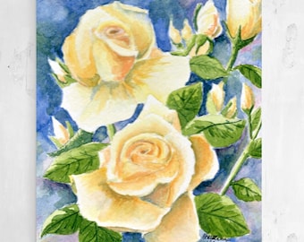 Rose Watercolor Print