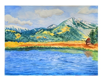 Colorado Mountains Art Print: Watercolor Painting of Snow-covered Collegiate Peaks by Christina Vilgiate