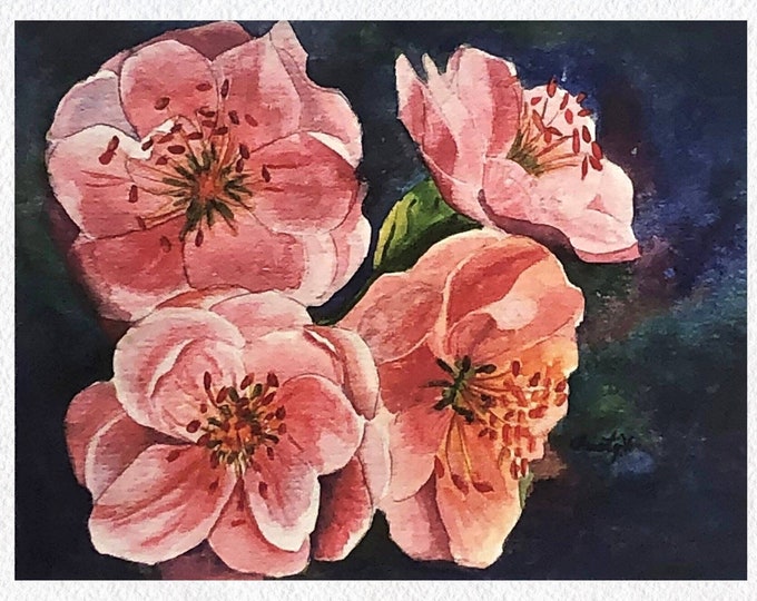 Pink Garden Roses Painting: Floral Art Print for Wall Decor