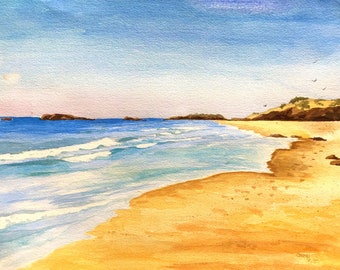 Ocean Art Print from Original Painting of Laguna Beach in California, Beach Wall Art, Nautical Decor