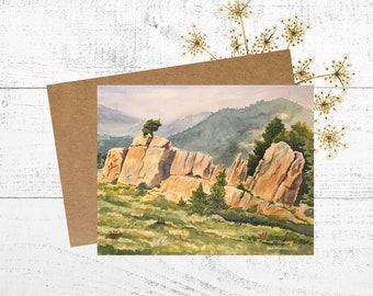 Colorado Card, Personalized Greeting Card with Envelope, Hogback Ridge Hiking Trail