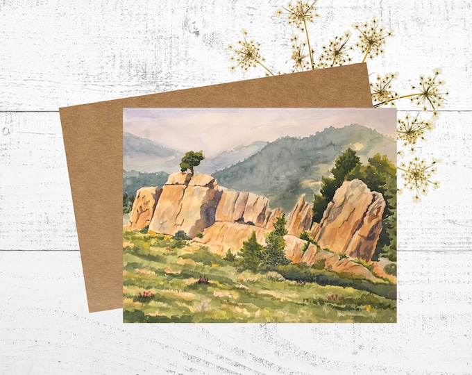 Colorado Card, Personalized Greeting Card with Envelope, Hogback Ridge Hiking Trail