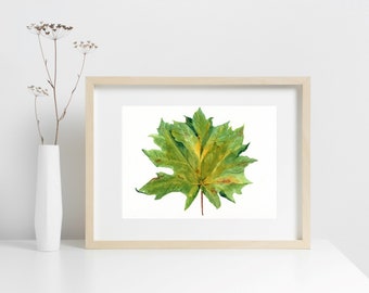Maple Leaf Art Print from Original Watercolor Painting