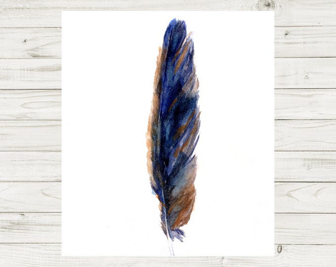 Colorful Bird Feather Watercolor Art Print , Perfect for Kitchen, Bedroom, Laundry Room, and Bathroom Decor