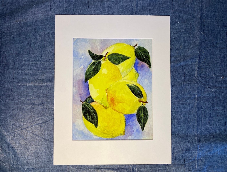 Lemon Watercolor print Kitchen and dining Wall Art Print Botanical Fruit Wall D\u00e9cor