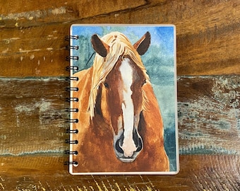 Watercolor Horse Journal, Handmade 5x7 Sketchbook