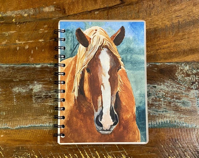 Watercolor Horse Journal, Handmade 5x7 Sketchbook