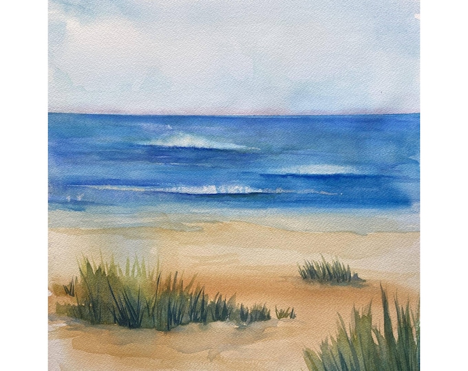 Watercolor Print, Coastal Ocean Wall Art for Home Decor