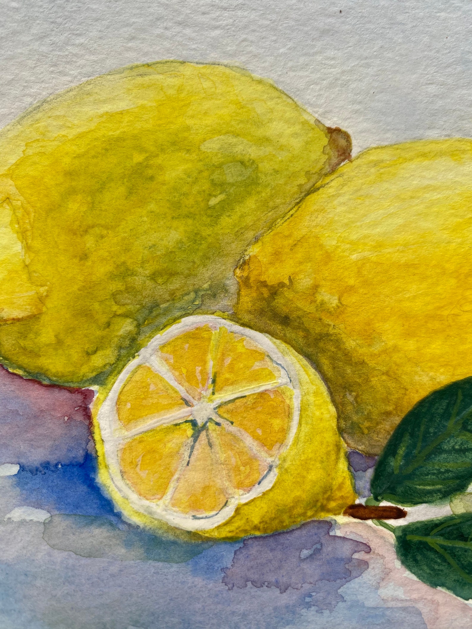 Yellow Lemons watercolor print Kitchen Wall Art Citrus | Etsy