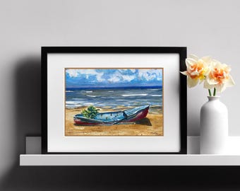 Belize  Print, 8x10 Matted to 11x14, Watercolor Artwork Ready to Frame