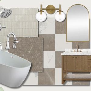 Modern Traditional Bathroom Mood Board Design (PDF Download)