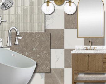 Classic Revival Bathroom Mood Board Design (PDF Download)