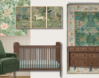 Woodland Nursery Mood Board | Customizable Design Plan (PDF Download)