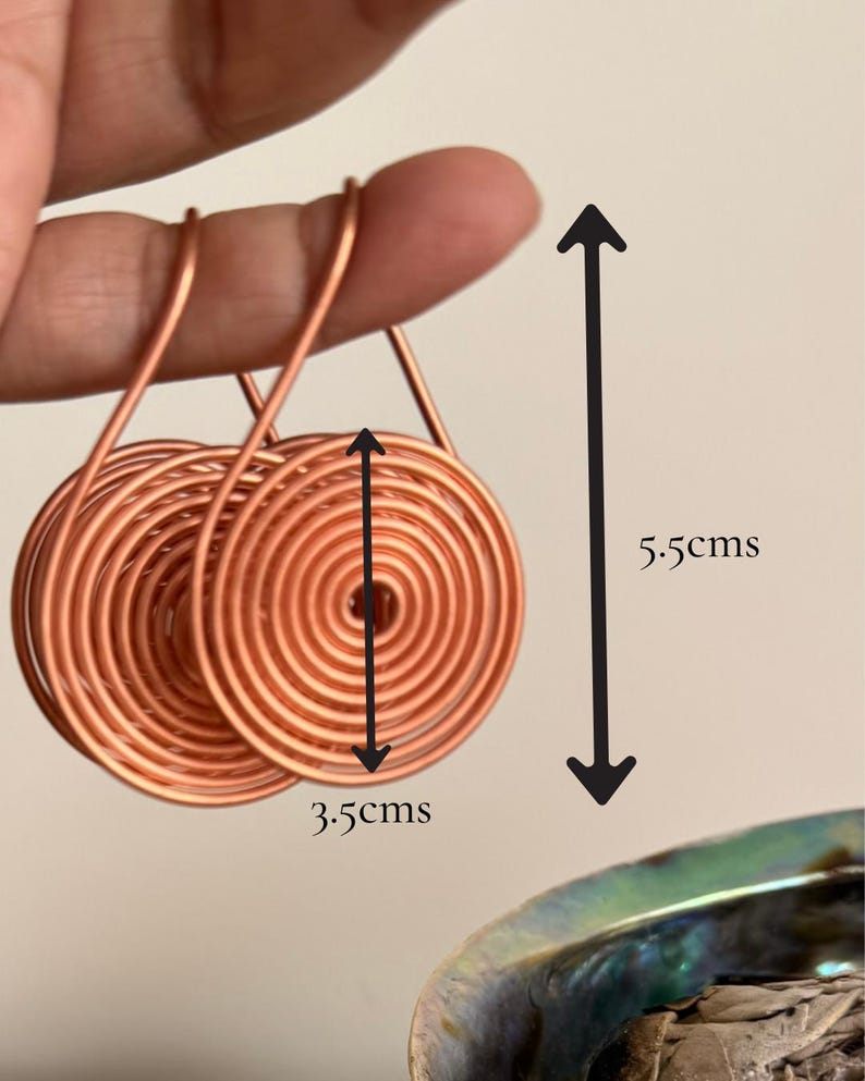 Grounding Copper Spiral Bracelet, Meditation Tool, Reiki Spiritual Energy, Chakra Balancing Orgonite, Sacred Geometry Handmade Cuff image 12