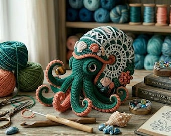 Octopus Amigurumi Crochet Pattern PDF, Ocean Creature Crochet Toy Instant Download