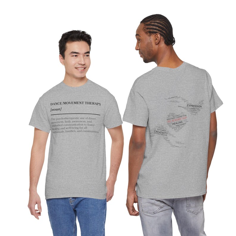 Camiseta con la definición de danza/terapia del movimiento (blanco y negro) imagen 5