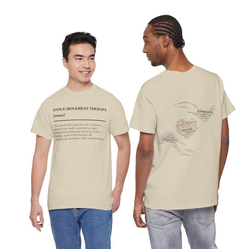Camiseta con la definición de danza/terapia del movimiento (blanco y negro) imagen 4