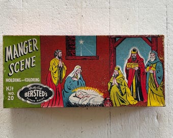 Rare Vintage Bersted’s Hobby Craft Rubber Molds Manger Nativity Scene Kit no 20 Complete Unused 1951