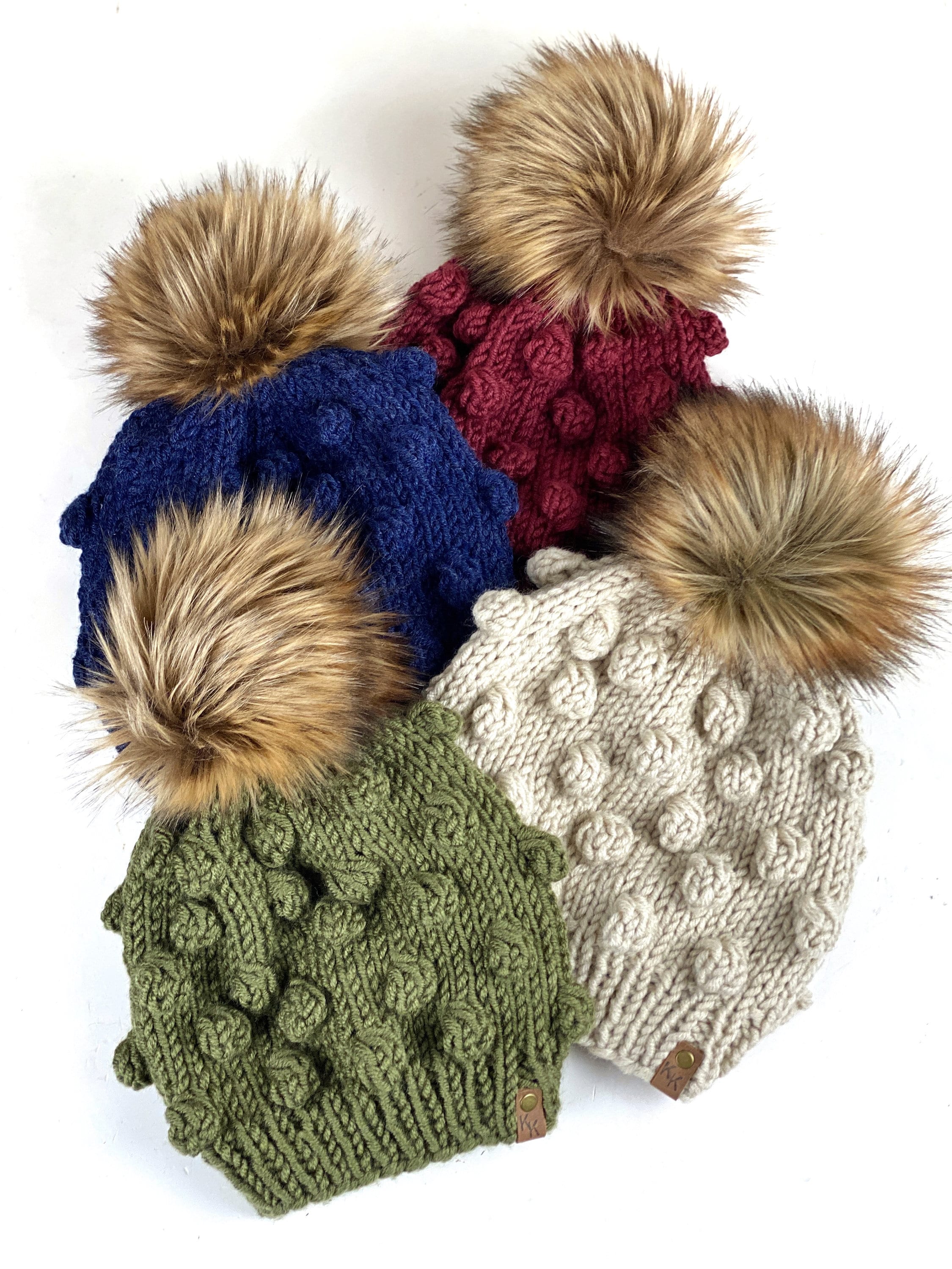 Natural Look Faux Fur Raccoon Pom Poms for Crochet Crafts Large Fluffy  Pompom for Knitted Hats and Beanies 4 Inch Detachable Poms With Snap 