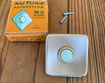 Vintage Nutone Push Button Door Bell Chime PB-15 Bronze Anodized "The Kimberly" NIB