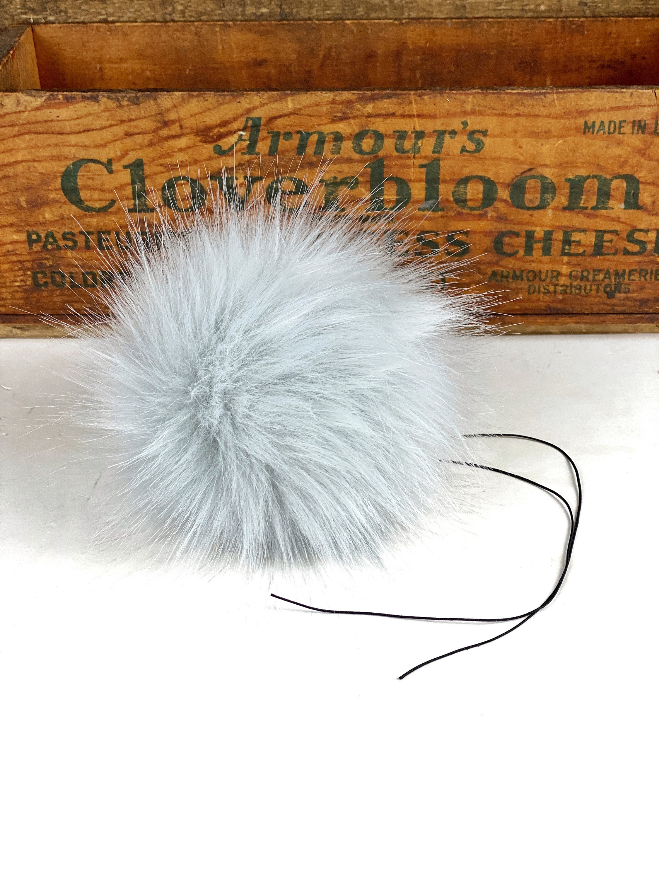 Light Grey Fur Pom Pom - Etsy