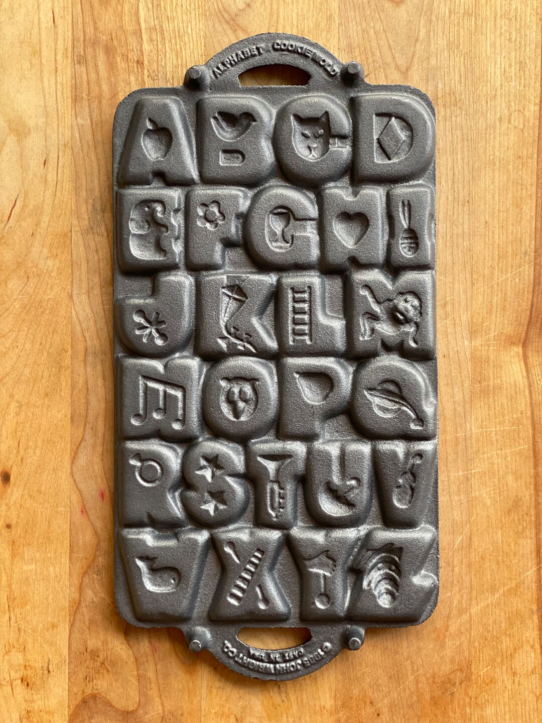 John Wright Cast Iron Alphabet Cookie Mold 1985 Collectible Etsy