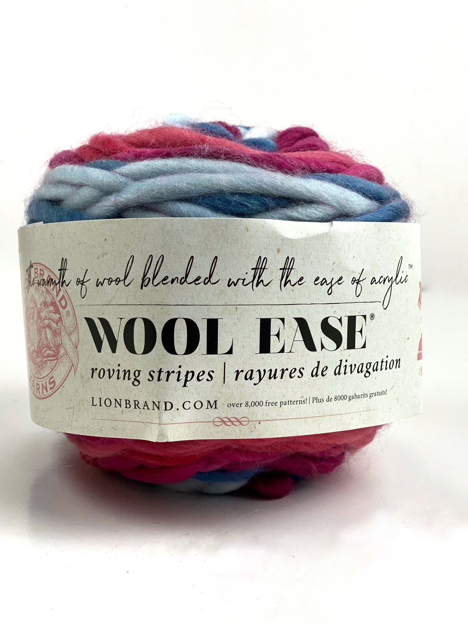 Lion Brand Wool Ease Roving Stripes Berry Super Etsy