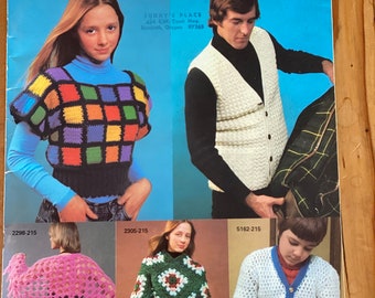 Vintage The Bernat Book of Complete Crochet 1975 Retro Pattern Magazine