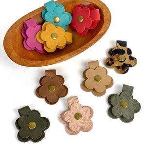 Snap on Leather Flower Bag Purse Charm Assorted Colors