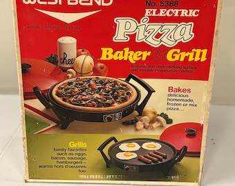 Vintage 1978 West Bend Electric Pizza Baker & Grill No. 5388 Pre Owned In Box