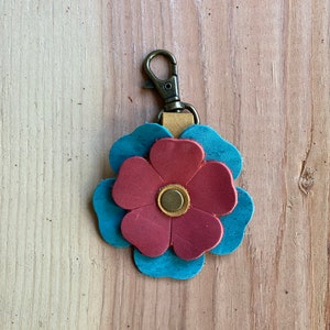 Clip on Leather Flower Bag Purse Charm With Swivel Lobster Clasp - Etsy