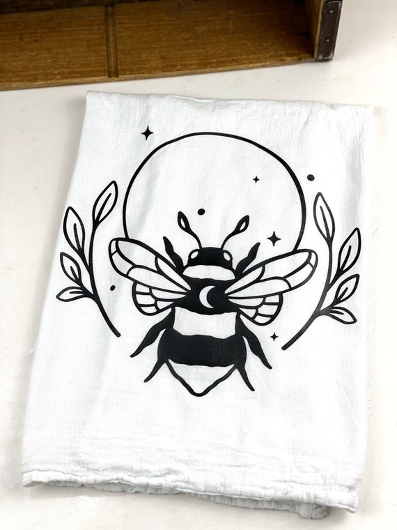 Moon Bee Flour Sack Towel Honey Bee Kitchen Towel Extra 