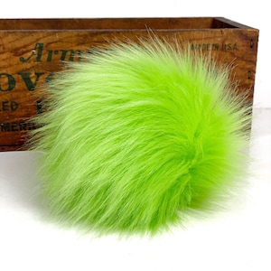 Lime Green Faux Fur Pom Pom