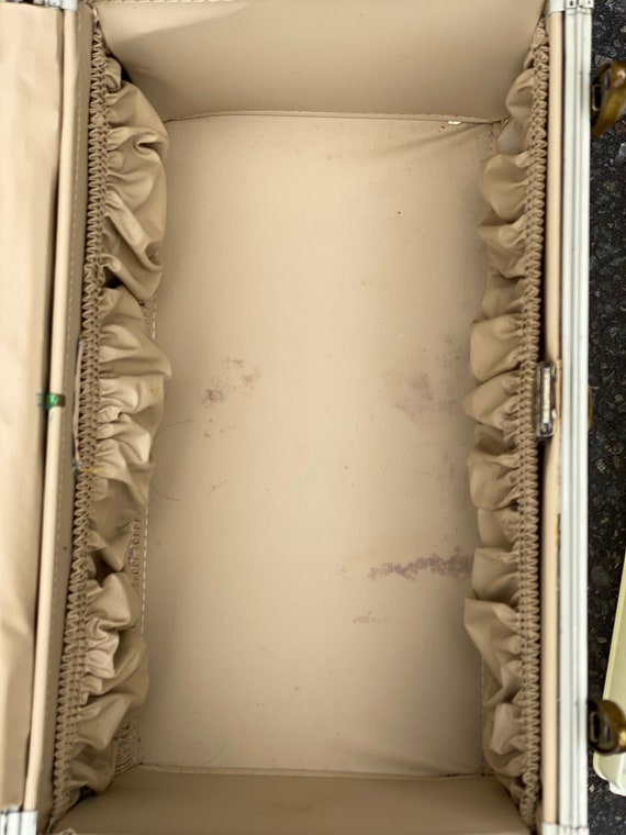 Vintage Samsonite 4512 Beige Marble Train Case Luggag… Gem