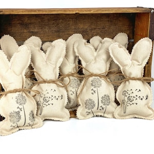 Handmade Canvas Bunny Decor: Rustic Farmhouse Stuffed Rabbit