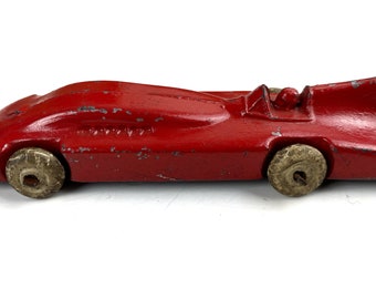 Vintage 1930's to 1940's Era Red Slush Metal Land Speed Race Car Toy 4.25"